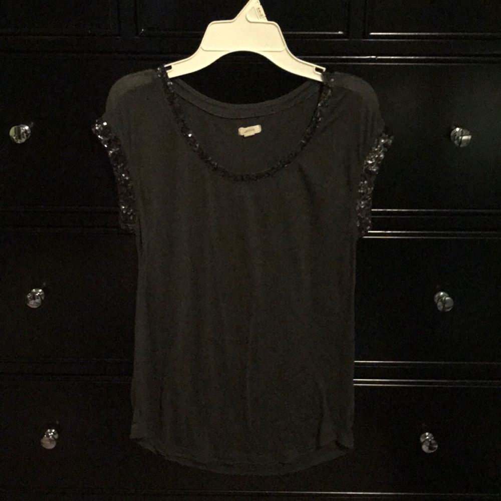 Grey Sequin Edged Shirt